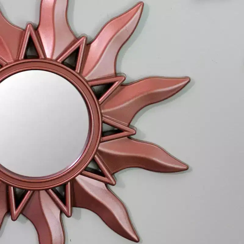 Northlight - Set di 3 Mini Specchi Rotondi Rame Opaco Sunburst Maya da 9.5