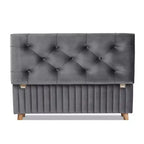 Pouf contenitore Hanley di Baxton Studio in velluto e legno