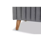 Pouf contenitore Hanley di Baxton Studio in velluto e legno
