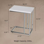 Tavolino da divano a C Hastings Home - Tavolino moderno, vassoio per laptop o comodino compatto - Mobili salvaspazio (bianco)