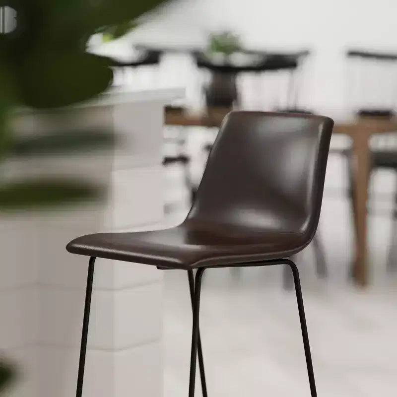 Sgabelli Merrick Lane da 30 pollici, con sedile a secchiello in finta pelle, altezza bancone, set da 2