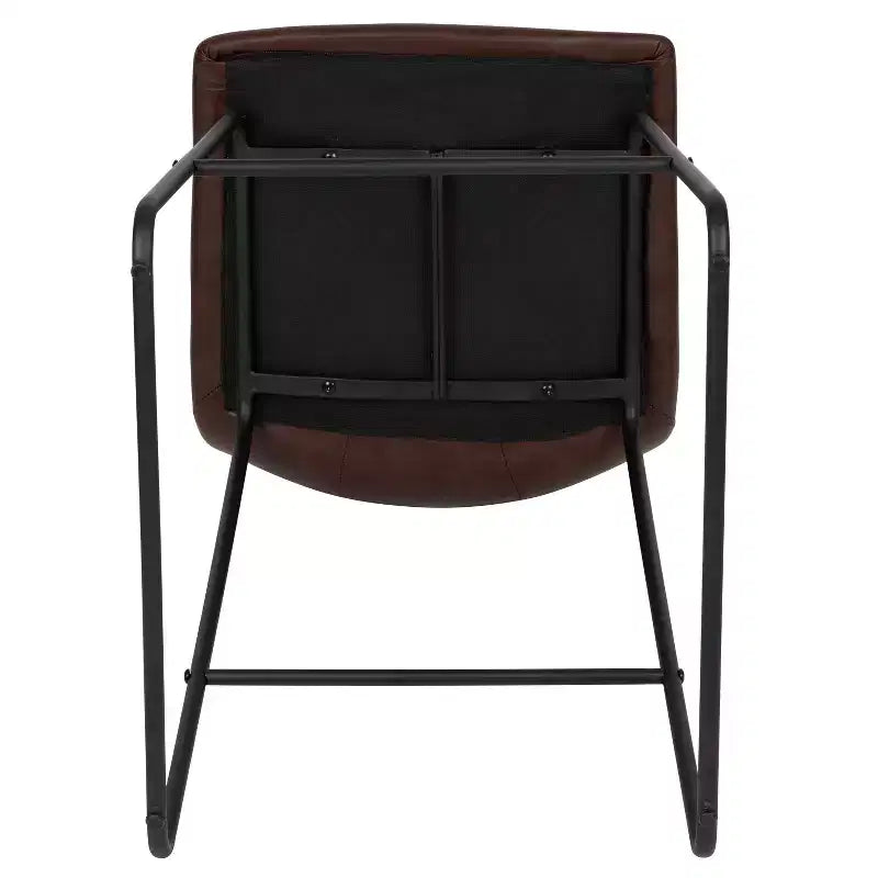 Sgabelli Merrick Lane da 30 pollici, con sedile a secchiello in finta pelle, altezza bancone, set da 2
