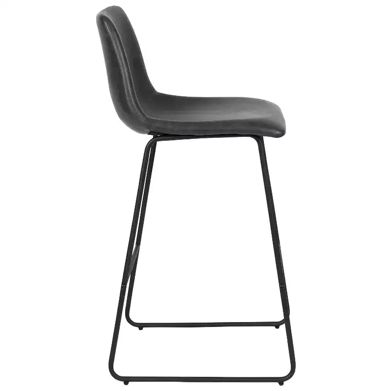 Sgabelli Merrick Lane da 30 pollici, con sedile a secchiello in finta pelle, altezza bancone, set da 2