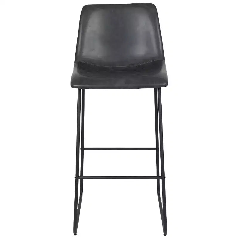 Sgabelli Merrick Lane da 30 pollici, con sedile a secchiello in finta pelle, altezza bancone, set da 2