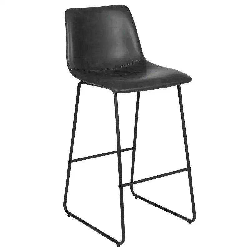 Sgabelli Merrick Lane da 30 pollici, con sedile a secchiello in finta pelle, altezza bancone, set da 2