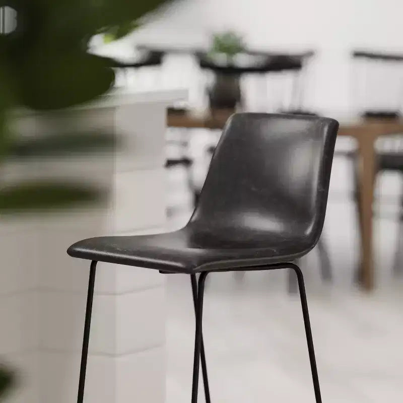 Sgabelli Merrick Lane da 30 pollici, con sedile a secchiello in finta pelle, altezza bancone, set da 2