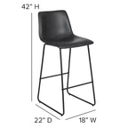 Sgabelli Merrick Lane da 30 pollici, con sedile a secchiello in finta pelle, altezza bancone, set da 2