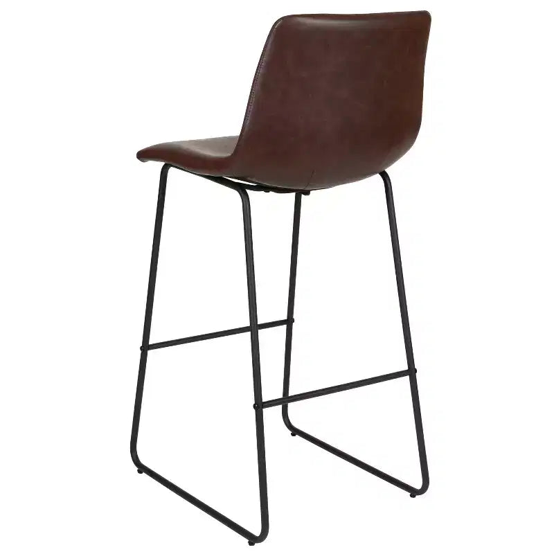 Sgabelli Merrick Lane da 30 pollici, con sedile a secchiello in finta pelle, altezza bancone, set da 2