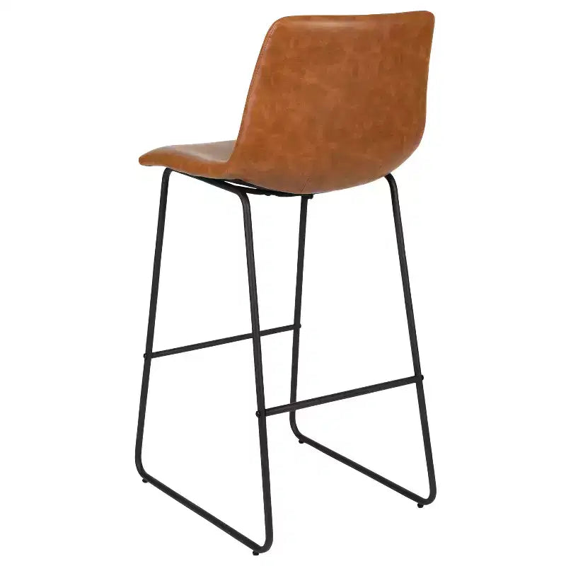 Sgabelli Merrick Lane da 30 pollici, con sedile a secchiello in finta pelle, altezza bancone, set da 2