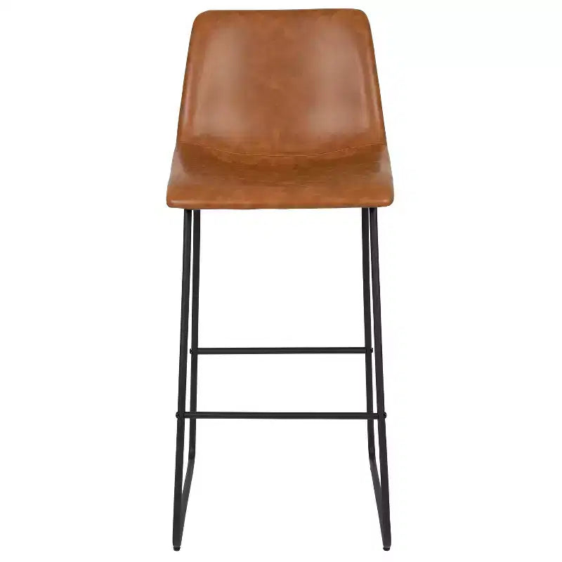 Sgabelli Merrick Lane da 30 pollici, con sedile a secchiello in finta pelle, altezza bancone, set da 2