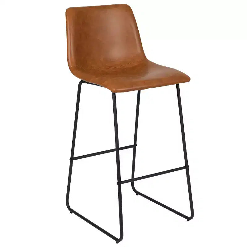 Sgabelli Merrick Lane da 30 pollici, con sedile a secchiello in finta pelle, altezza bancone, set da 2