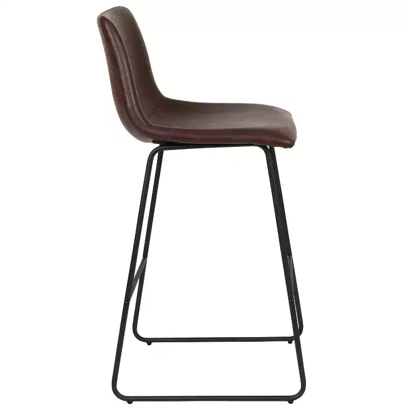 Sgabelli Merrick Lane da 30 pollici, con sedile a secchiello in finta pelle, altezza bancone, set da 2