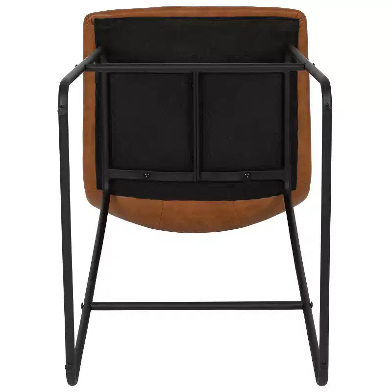 Sgabelli Merrick Lane da 30 pollici, con sedile a secchiello in finta pelle, altezza bancone, set da 2