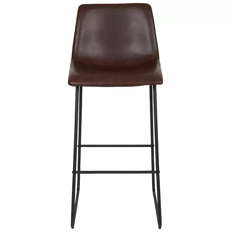 Sgabelli Merrick Lane da 30 pollici, con sedile a secchiello in finta pelle, altezza bancone, set da 2