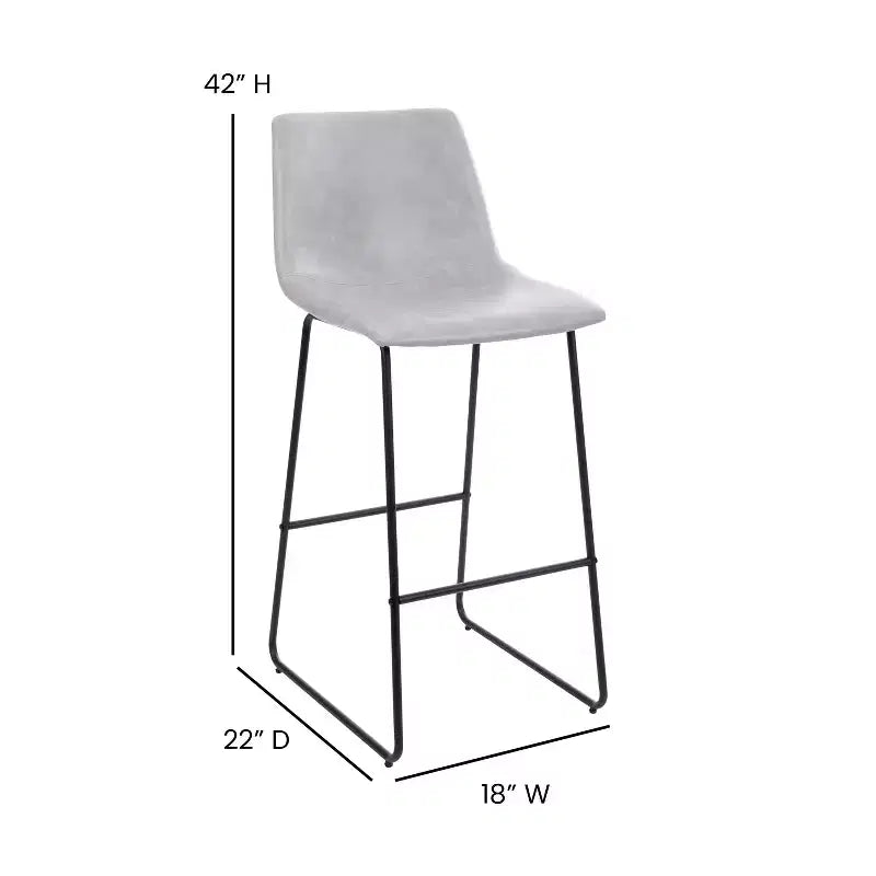 Sgabelli Merrick Lane da 30 pollici, con sedile a secchiello in finta pelle, altezza bancone, set da 2