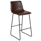 Sgabelli Merrick Lane da 30 pollici, con sedile a secchiello in finta pelle, altezza bancone, set da 2
