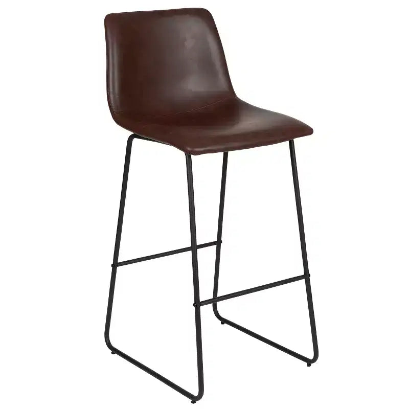 Sgabelli Merrick Lane da 30 pollici, con sedile a secchiello in finta pelle, altezza bancone, set da 2
