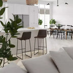 Sgabelli Merrick Lane da 30 pollici, con sedile a secchiello in finta pelle, altezza bancone, set da 2