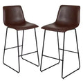 Sgabelli Merrick Lane da 30 pollici, con sedile a secchiello in finta pelle, altezza bancone, set da 2