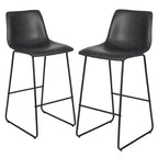 Merrick Lane 30 inch Faux Bar Height Bucket Seat Stools, Set of 2