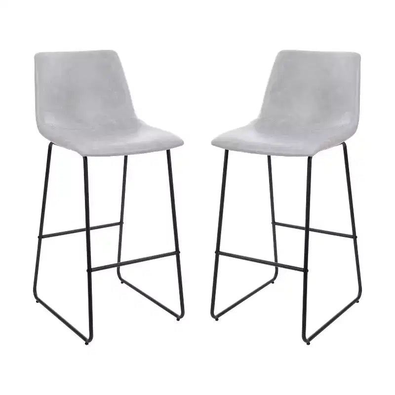 Sgabelli Merrick Lane da 30 pollici, con sedile a secchiello in finta pelle, altezza bancone, set da 2