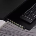 HOMCOM Scrivania angolare a L per computer con ripiano rialzato, vassoio tastiera scorrevole e comodo supporto per CPU