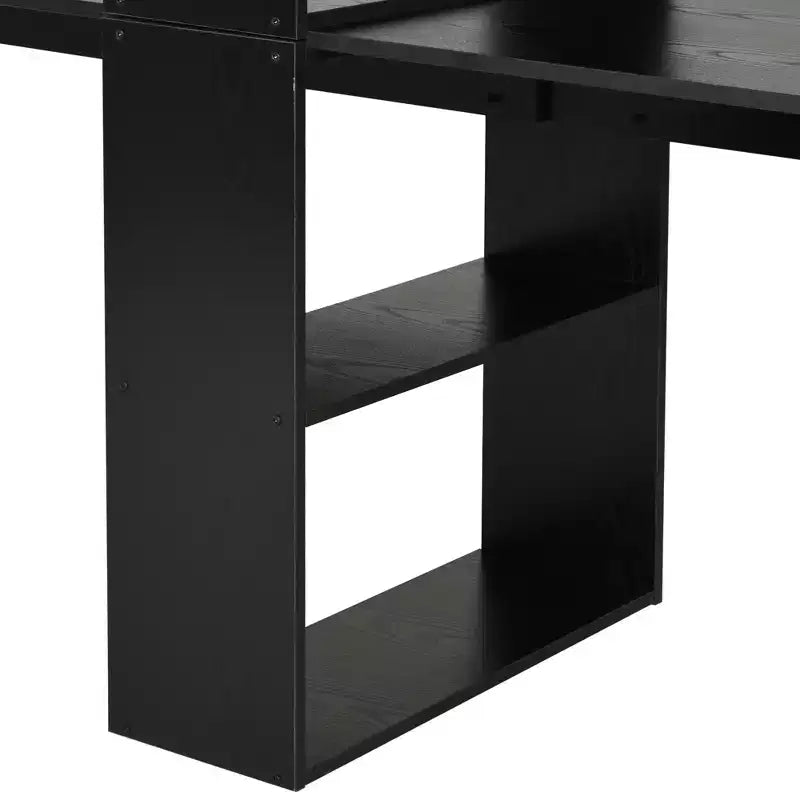 HOMCOM Scrivania da computer extra lunga 88 per 2 persone con combo ripiani portaoggetti, doppia postazione di lavoro, tavolo da studio e scrittura con libreria per ufficio a casa