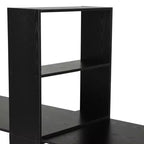HOMCOM Scrivania da computer extra lunga 88 per 2 persone con combo ripiani portaoggetti, doppia postazione di lavoro, tavolo da studio e scrittura con libreria per ufficio a casa