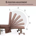 Costway Letto Pieghevole per Ospiti Regolabile Singolo con Materasso e Rotelle Portatile Marrone/Grigio/Bianco