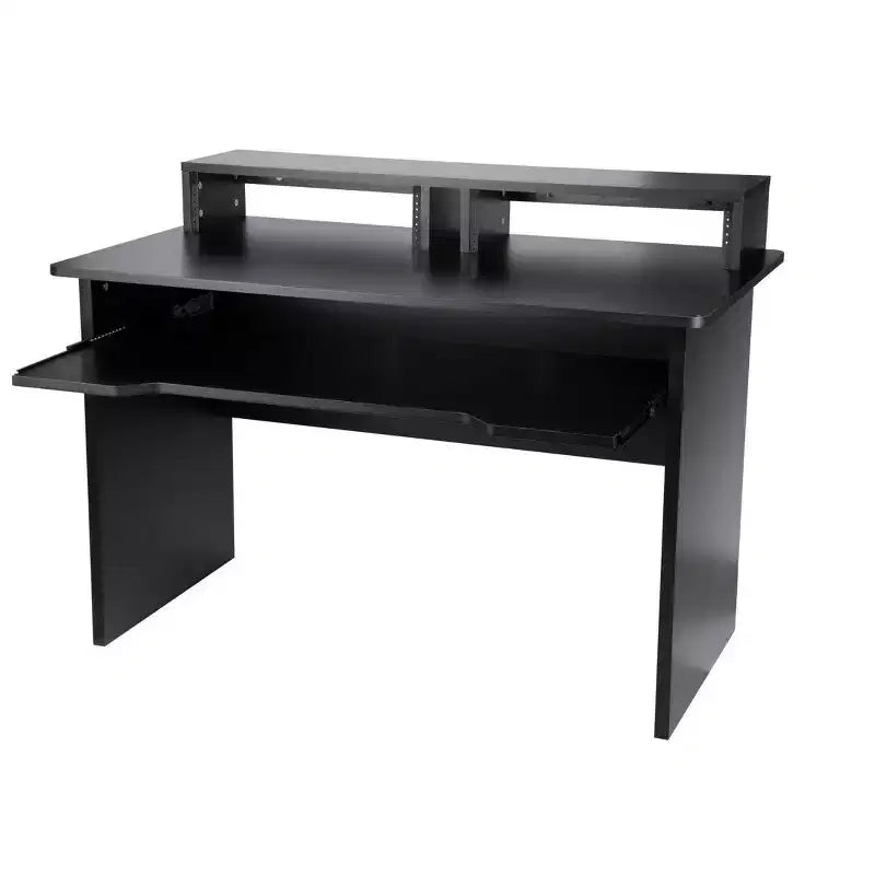 Monoprice Studio Workstation with Dual 3U Rack Bays and 66-key Keyboard Controller Tray, For Modern Home Studio - Stage Right Series