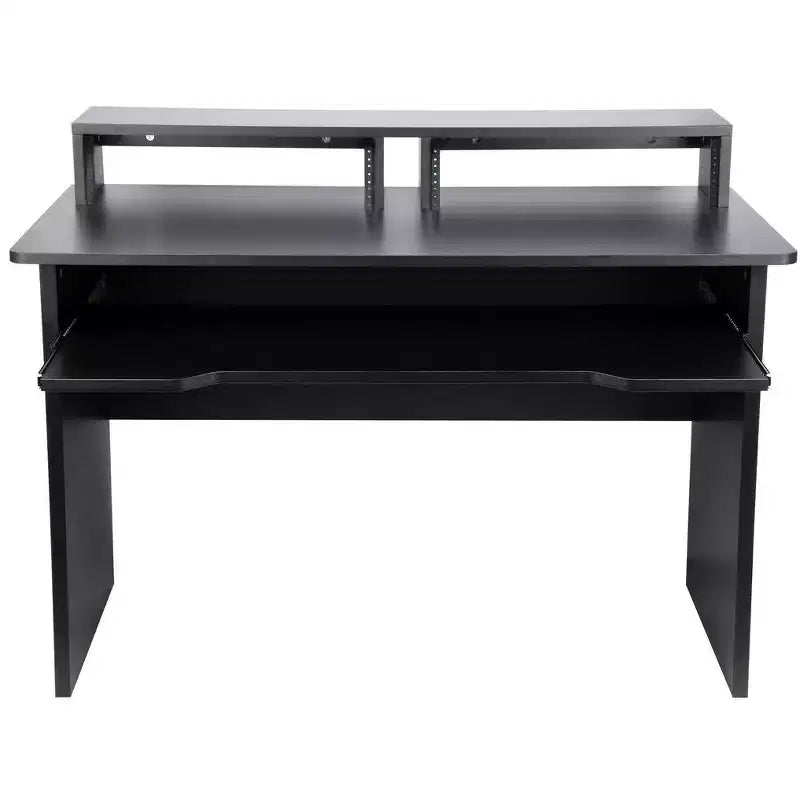 Postazione di Lavoro Monoprice Studio con Doppio Alloggiamento Rack 3U e Vassoio per Controller Tastiera a 66 tasti, Per Moderno Home Studio - Serie Stage Right