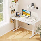 Scrivania elettrica regolabile Costway, postazione di lavoro sit-stand con doppio motore e controller