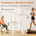 Scrivania elettrica regolabile Costway, postazione di lavoro sit-stand con doppio motore e controller