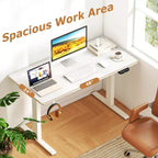 Scrivania elettrica regolabile Costway, postazione di lavoro sit-stand con doppio motore e controller