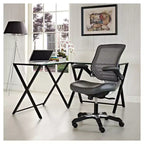 Sedia da Ufficio Modway Edge con Schienale in Rete e Seduta in Similpelle