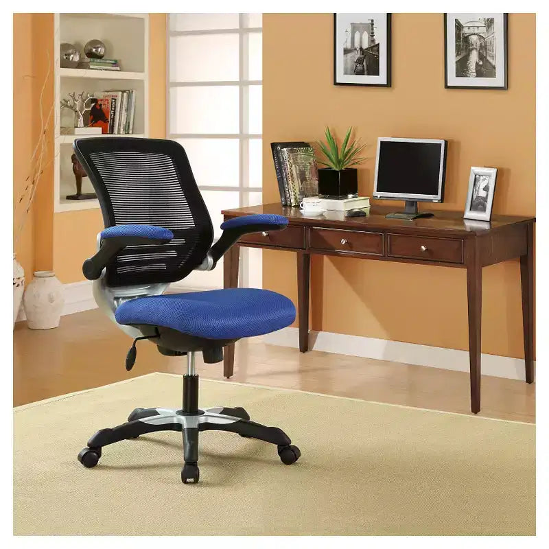 Sedia da Ufficio Modway Edge con Schienale in Rete e Seduta in Similpelle