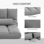 Poltrona Divano Convertibile da Pavimento HOMCOM, Letto Pieghevole, Chaise Longue per Ospiti con 2 Cuscini, Schienale e Poggiatesta Regolabili