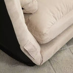 Poltrona Divano Convertibile da Pavimento HOMCOM, Letto Pieghevole, Chaise Longue per Ospiti con 2 Cuscini, Schienale e Poggiatesta Regolabili