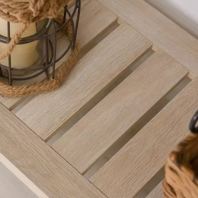 HOMCOM Consolle da ingresso con cassetto portaoggetti, ripiano inferiore e struttura robusta, Rovere Bianco