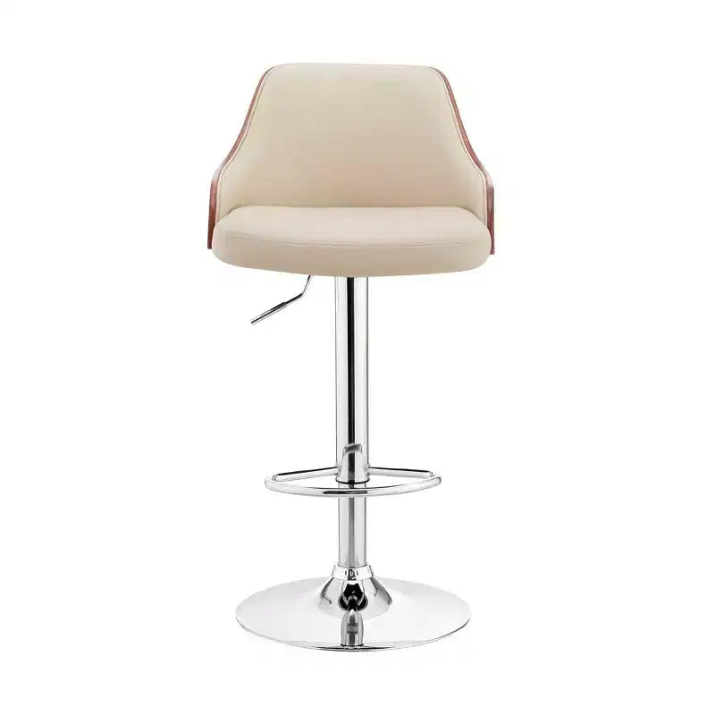 Sgabello da bar ad altezza regolabile Asher con rivestimento in similpelle cromato - Armen Living