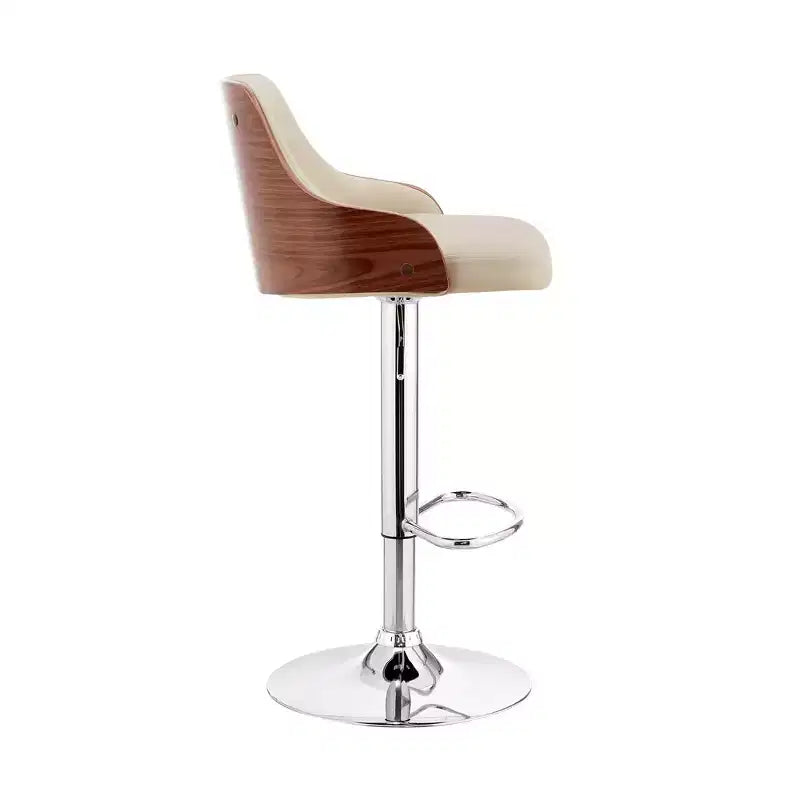 Sgabello da bar ad altezza regolabile Asher con rivestimento in similpelle cromato - Armen Living