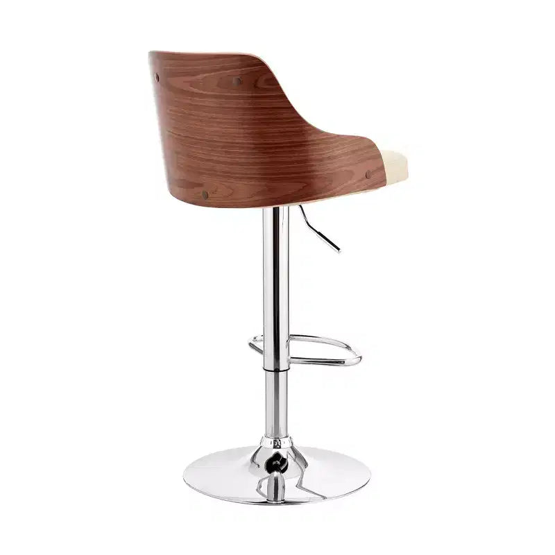 Sgabello da bar ad altezza regolabile Asher con rivestimento in similpelle cromato - Armen Living