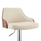 Sgabello da bar ad altezza regolabile Asher con rivestimento in similpelle cromato - Armen Living