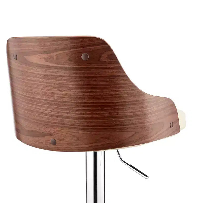 Sgabello da bar ad altezza regolabile Asher con rivestimento in similpelle cromato - Armen Living