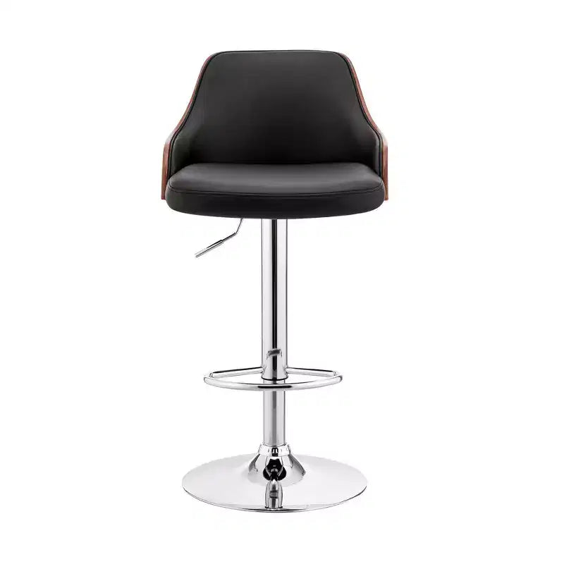 Sgabello da bar ad altezza regolabile Asher con rivestimento in similpelle cromato - Armen Living