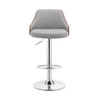 Sgabello da bar ad altezza regolabile Asher con rivestimento in similpelle cromato - Armen Living