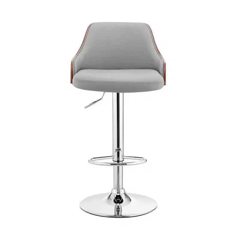 Sgabello da bar ad altezza regolabile Asher con rivestimento in similpelle cromato - Armen Living