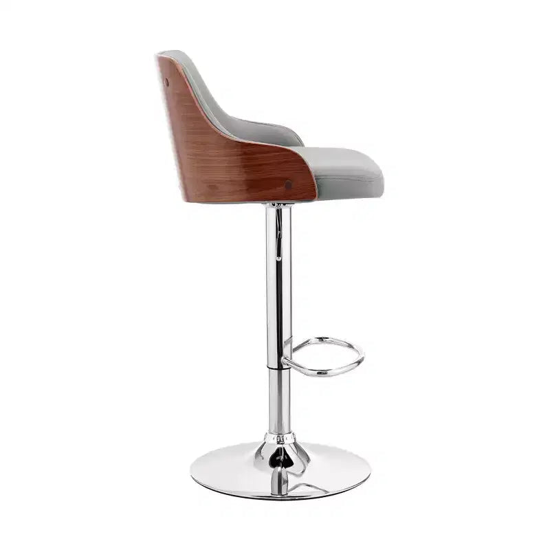 Sgabello da bar ad altezza regolabile Asher con rivestimento in similpelle cromato - Armen Living