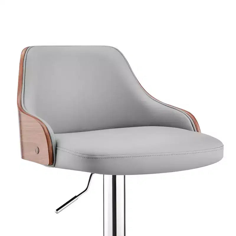 Sgabello da bar ad altezza regolabile Asher con rivestimento in similpelle cromato - Armen Living