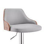 Sgabello da bar ad altezza regolabile Asher con rivestimento in similpelle cromato - Armen Living